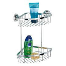 Wenko Valencia Magic-Loc 2 Tier Corner Shelf - Stainless Steel - 18224100