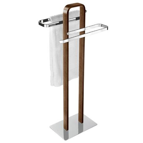 Wenko Tallone Towel and Clothes Stand - Chrome/Wood - 18559100