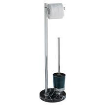 Wenko Marble Black Standing WC Set - Chrome/Black - 18739100
