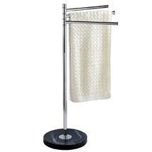 Wenko Marble Black Towel and Clothes Stand - Chrome/Black - 18740100