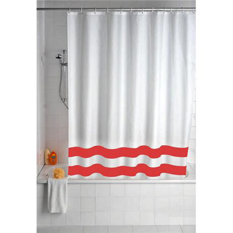 Wenko Tropic Polyester Shower Curtain - 180 x 200cm - Red - 19246100