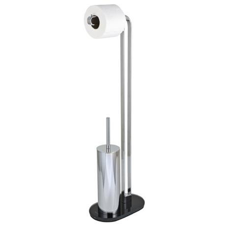 Wenko Sora Standing WC Set - ChromeBlack - 19507100