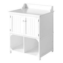 White Wood Floorstanding Cabinet with 2 Doors & 2 Large Compartments - 2401450