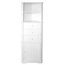 White Shelf Cupboard and Drawer Corner Unit - 241563L