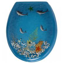  Wenko Waterworld Hand-made Polyresin Toilet Seat - 271057100