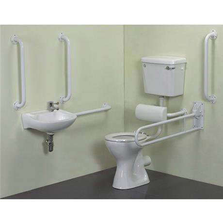 Low Level Doc M Complete Bathroom Suite with Support Rails