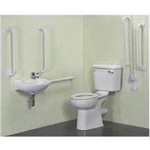 Close Coupled Doc M Complete Bathroom Suite with Support Rails
