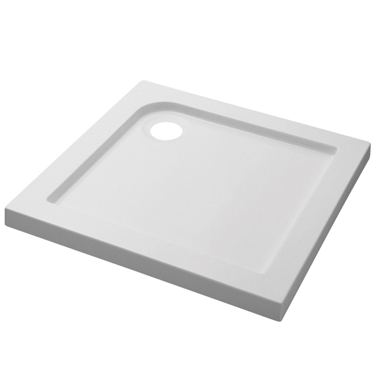 Fresssh 800 x 800mm Square White Stone Shower Tray