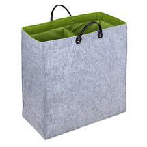 Wenko Felt Duo Laundry Bin/Storage Bag - Grey/Green - 3440204100