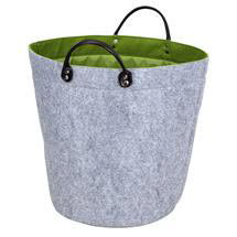 Wenko Felt Laundry Basket - Grey/Green - 3440207100