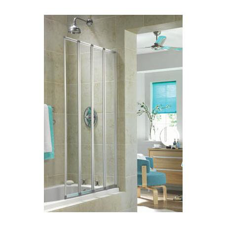 Best price for Aqualux Aquarius 4 Fold Bath Screen Pearl Silver