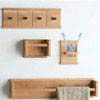 4 Piece Walnut Wood Bathroom Set