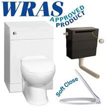 Alaska 500 x 300mm WC Unit w/ Concealed Cistern, WC Pan & Soft-Close Seat