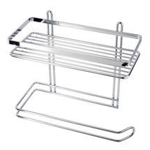 Satina Shelf with Paper Roll Holder - Chrome - 51190