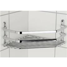 Satina Single Corner Storage Basket - Chrome 