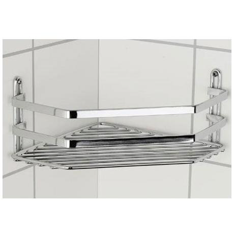 Satina Single Corner Storage Basket - Chrome 