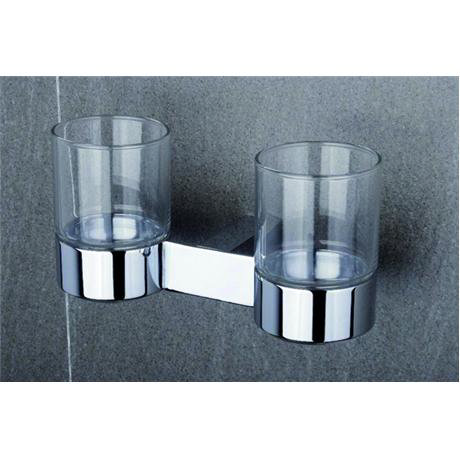 Tre Mercati - Edge Wall Mounted Double Glass Holder - 66525