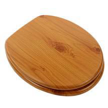 Euroshowers - MDF Antique Pine Toilet Seat w/ Chrome Bar Hinge - 82987