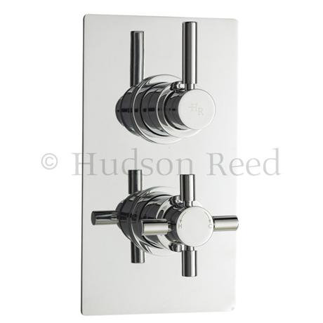 Hudson Reed Tec Pura Twin Concealed Thermostatic Shower Valve - Chrome - A3003V