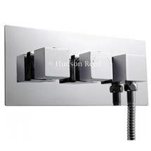 Hudson Reed - Kubix Twin Concealed Thermo Shower Valve with Built in Diverter and Outlet - A3067