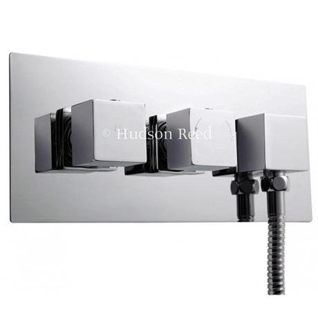 Hudson Reed - Kubix Twin Concealed Thermo Shower Valve with Built in Diverter and Outlet - A3067