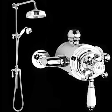 Designer Traditional Exposed Shower Valve, Riser Kit, Divertor & Shower Rose