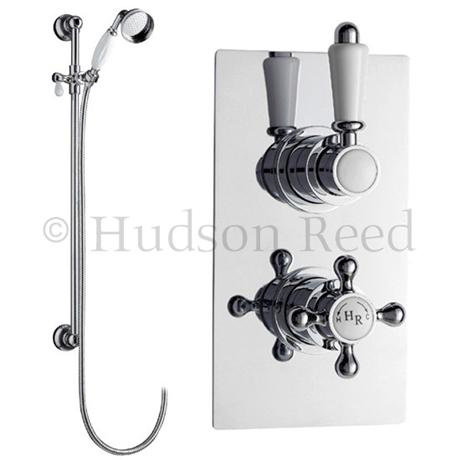 Hudson Reed Traditional Twin Concealed Thermostatic Shower Valve w/ Slide Rail Kit
