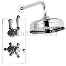 Hudson Reed Traditional Twin Concealed Thermostatic Shower Valve w/ 8" Fixed Head
