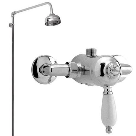 Ultra Nostalgic Manual Shower Valve with Rigid Riser Kit - Chrome