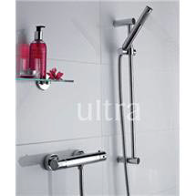 Ultra Minimalist Slider Rail Kit and Thermostatic Bar Valve- Chrome - A3214-VBS009