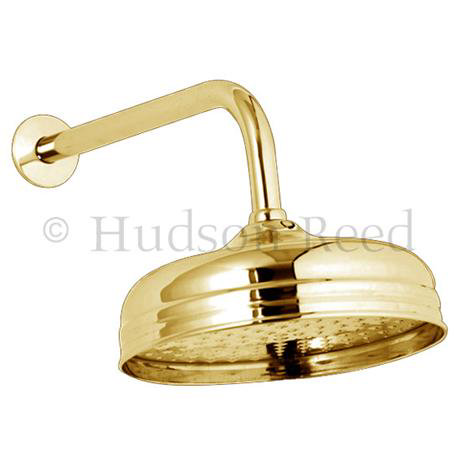 Hudson Reed Traditional 8 inch Apron Fixed Head - Antique Gold