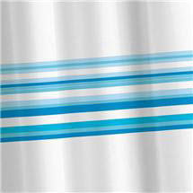 Croydex Blue Bars Textile Shower Curtain 1800 x 1800mm - AF285724