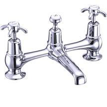Burlington - Anglesey 2 Tap Hole Bridge Basin Mixer with Plug & Chain - AN10