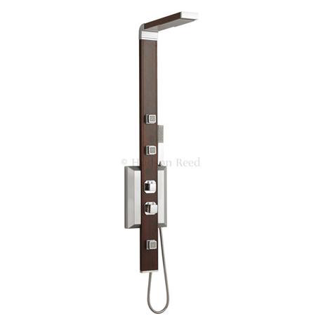 Hudson Reed Enya Thermostatic Shower Panel - Chrome / Teak - AP387