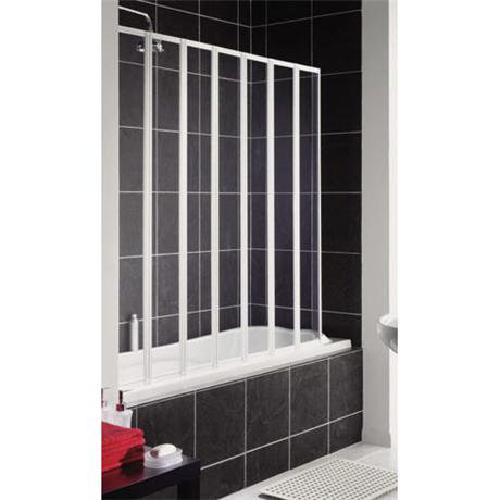 Aqualux - Aquarius 7 Fold Bath Screen - White - FS6250AQU