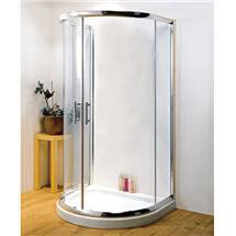 Pacific D-Shape Quadrant Shower Enclosure w/ Shower Tray, Waste & Easy Pumb Leg Set 