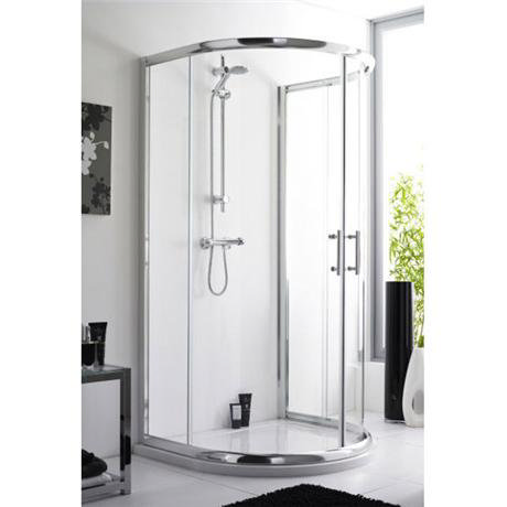 Pacific D-Shape Shower Enclosure w/ Shower Tray & Waste