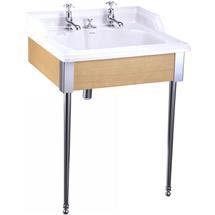Burlington - Classic 65cm Basin with Invisible Overflow/Waste & Designer Wash Stand 2TH - 3 x Colour