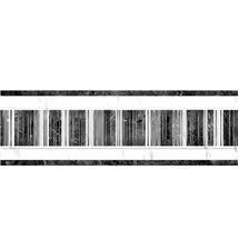 British Ceramic Tile - Elgin Marbles White/Black Strip - 248x80mm - Gloss - BCT03755