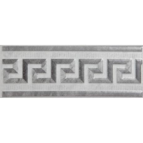 British Ceramic Tile - Vivaldi Greek Key Grey Strip - 198x73mm - Gloss - BCT08552