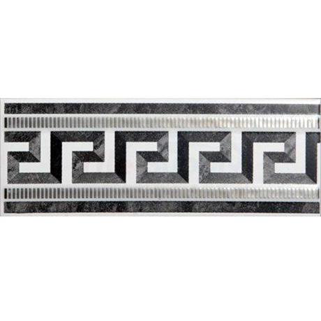 British Ceramic Tile - Greco Black/White Strip - 198x73mm - Gloss - BCT08576