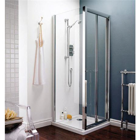 Square Bi-Fold Pacific Enclosure with Shower Tray & Waste - 3 Size Options