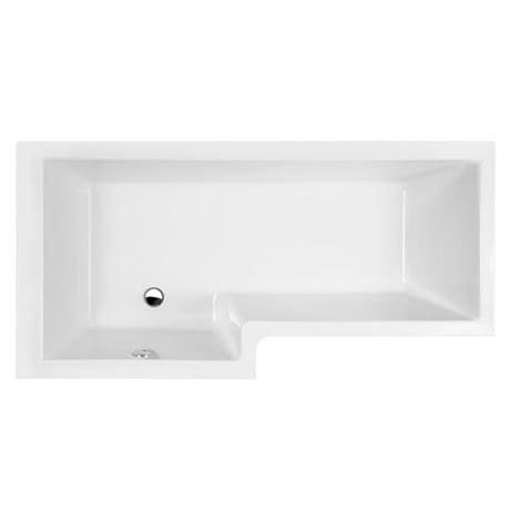 1700mm Luxury L Shape Square Bath - White - Right hand option
