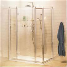 Burlington - Hinged Shower Door with 2 x  Inline Panel and Side Panel - BU-DR-2INSP