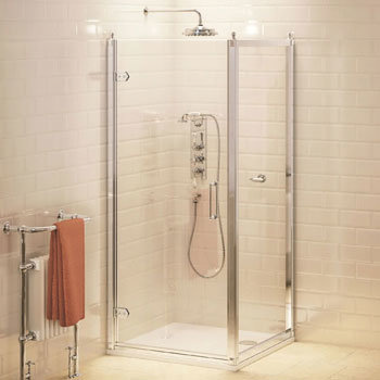 Best price for Burlington 90cm Hinged Shower Door 90cm Side Panel BU17