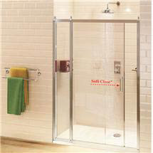 Burlington Traditional Soft Close Recessed Sliding Shower Door with Inline Panel