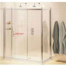 Burlington - Soft Close Sliding Shower Door with Inline Panel & Side Panel - BU-SFT-INSD