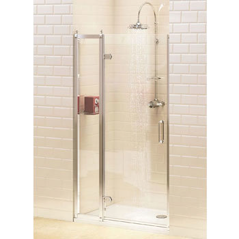 Burlington Traditional Recessed Hinged Shower Door with 1 x Inline Panel