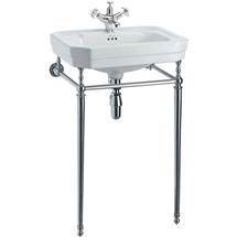 Burlington Victorian Medium Basin and Chrome Wash Stand - Various Tap Hole Options