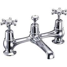 Burlington - Birkenhead 2 Tap Hole Bridge Basin Mixer with Plug & Chain - BI10